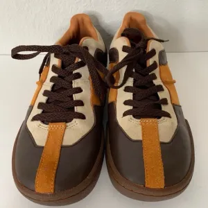 Vintage Giro Ollie Men's Leather and Suede Brown and Orange Sneakers Sz 8.5