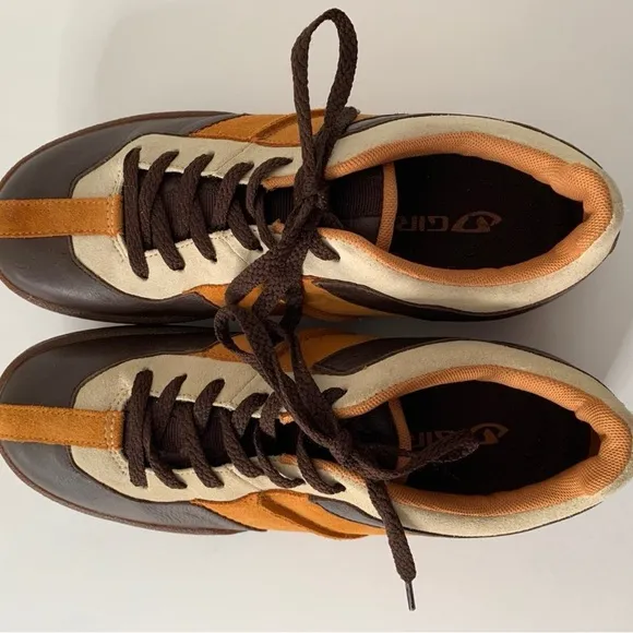Vintage Giro Ollie Men's Leather and Suede Brown and Orange Sneakers Sz 8.5