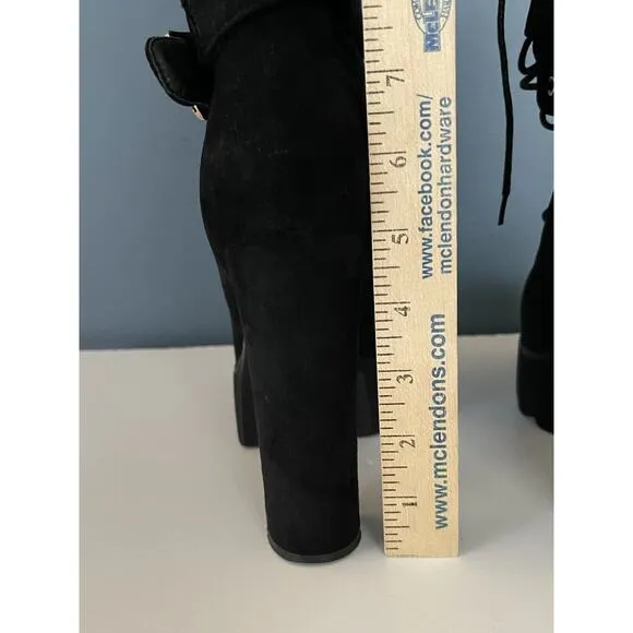Vintage Gothic Chunky Platform Boots 11 High Y2k 90s Combat Punk Scene Black