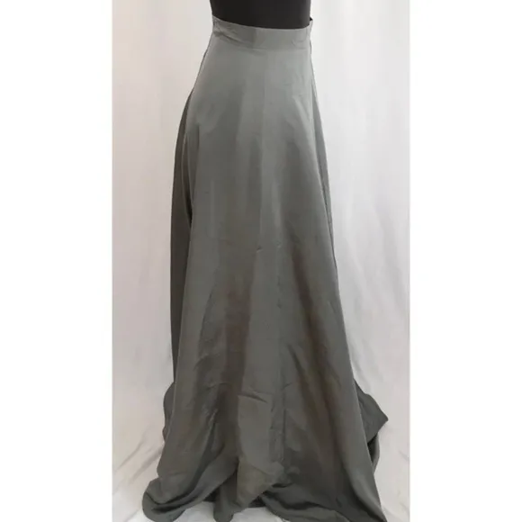 Vintage Jacqueline Ferrar Metallic Gray High Waist Maxi Skirt