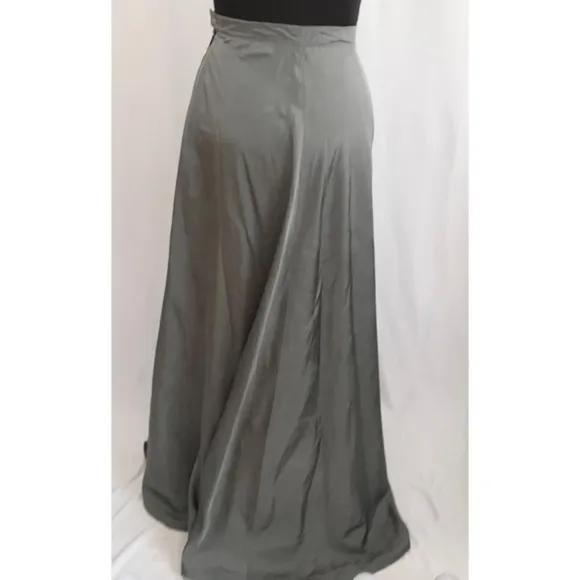 Vintage Jacqueline Ferrar Metallic Gray High Waist Maxi Skirt