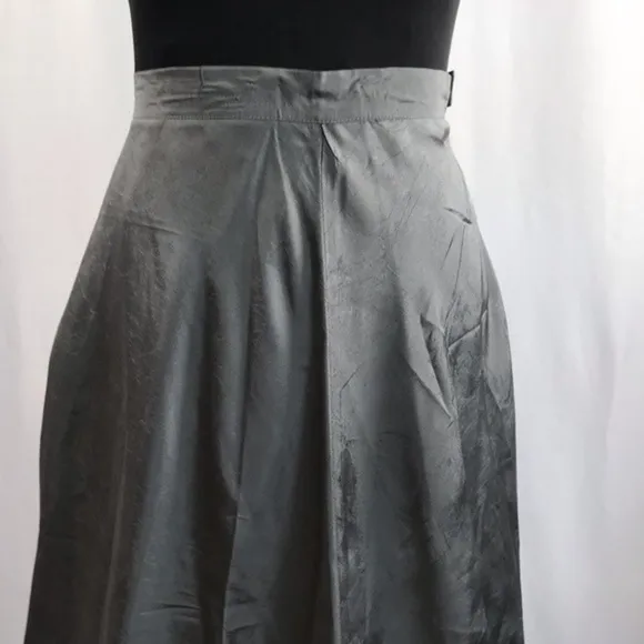 Vintage Jacqueline Ferrar Metallic Gray High Waist Maxi Skirt