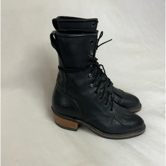 Vintage Leather Lace Up Durango Ankle Boots Women's Size 5 Classic Western Boho