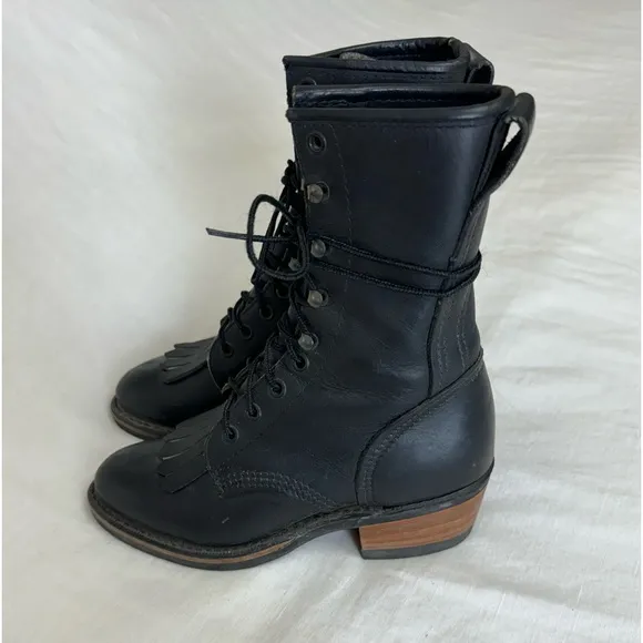 Vintage Leather Lace Up Durango Ankle Boots Women's Size 5 Classic Western Boho