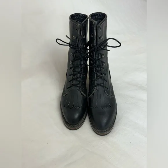 Vintage Leather Lace Up Durango Ankle Boots Women's Size 5 Classic Western Boho