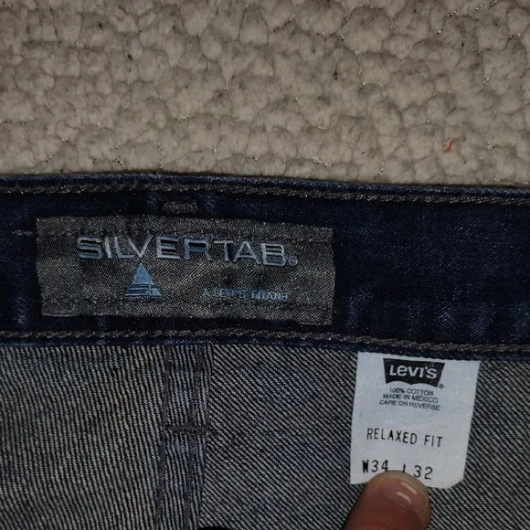 Vintage Levi's Silver Tab Blue 34x32 Baggy Relaxed Fit Jeans Classic Denim Y2K