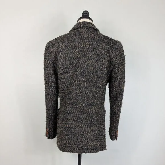 Vintage Liz Claiborne Blazer Jacket Wool Blend Chunky 80s 90s Academia Brown 4P