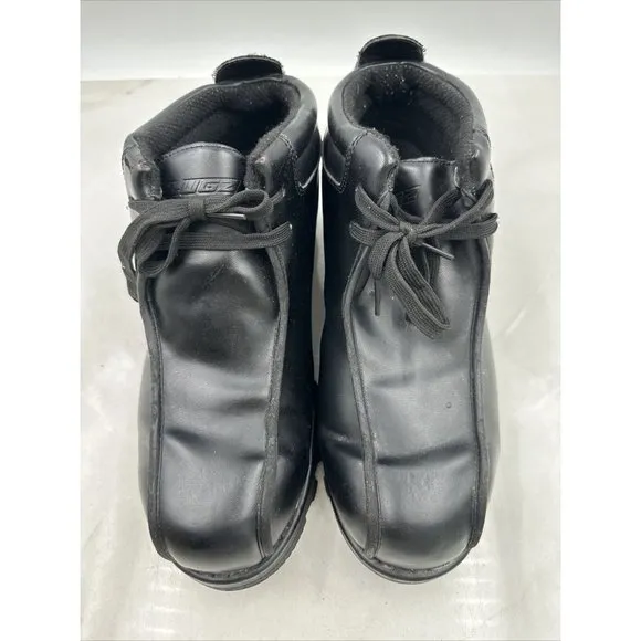 Vintage Lugz Black Y2K Chunky Leather Lace up Ankle Boots Chukkas Sz 12