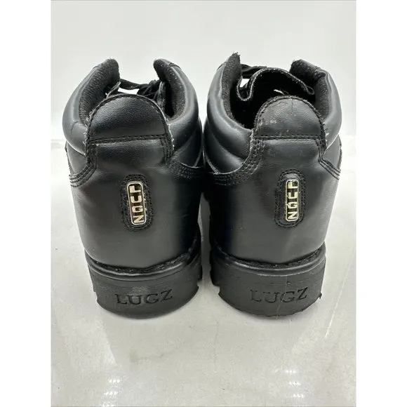 Vintage Lugz Black Y2K Chunky Leather Lace up Ankle Boots Chukkas Sz 12