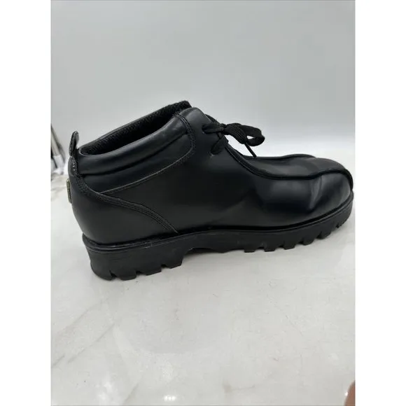 Vintage Lugz Black Y2K Chunky Leather Lace up Ankle Boots Chukkas Sz 12