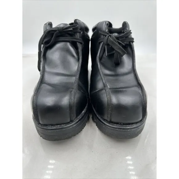 Vintage Lugz Black Y2K Chunky Leather Lace up Ankle Boots Chukkas Sz 12