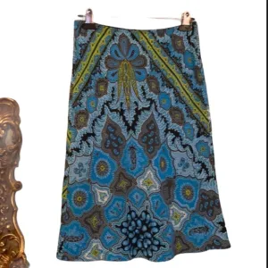 VINTAGE MIDI SILK BOHO CHIC EXOTIC STUNNING SKIRT ⭐️⭐️⭐️⭐️⭐️