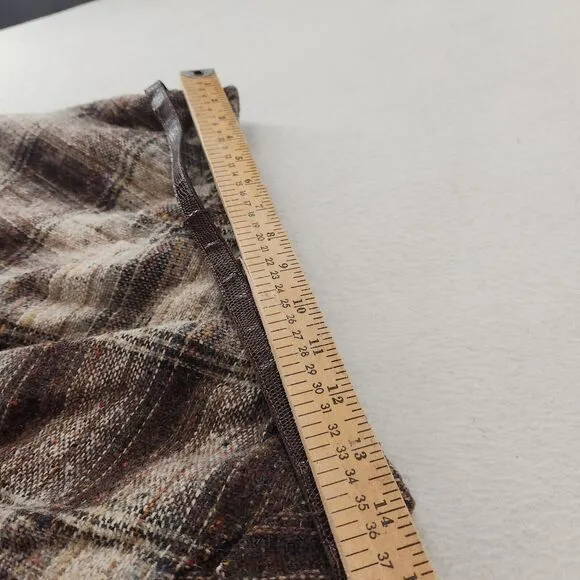 Vintage Skirt 80s Plaid Wool Tweed A-Line Preppy Dark Academia Retro Classic 12