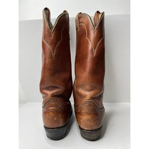 Vintage Tony Lama Cowboy Cowgirl Boots Womens Brown 5084 Size 5