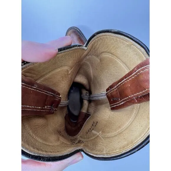 Vintage Tony Lama Cowboy Cowgirl Boots Womens Brown 5084 Size 5