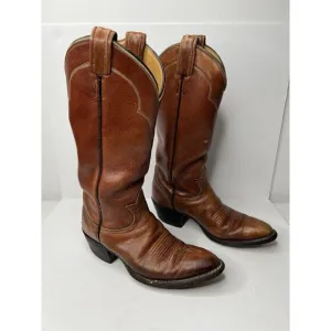 Vintage Tony Lama Cowboy Cowgirl Boots Womens Brown 5084 Size 5