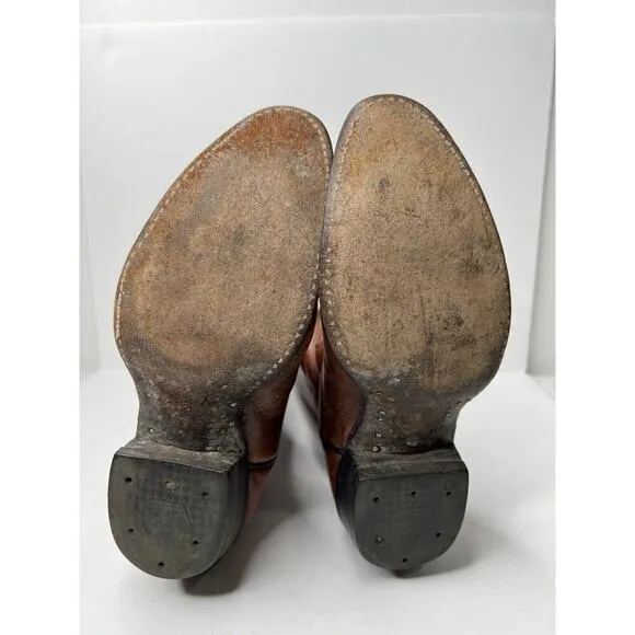 Vintage Tony Lama Cowboy Cowgirl Boots Womens Brown 5084 Size 5