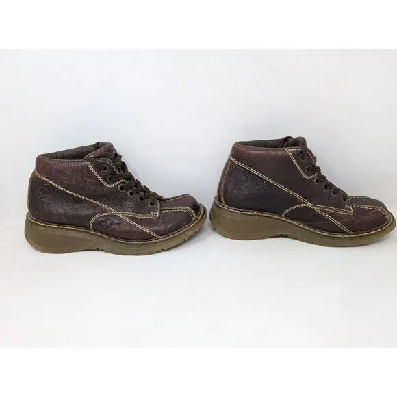 Vintage Y2K Dr Martens‎ Claudia Ankle Boots Brown Leather Chunky Women's Size 7
