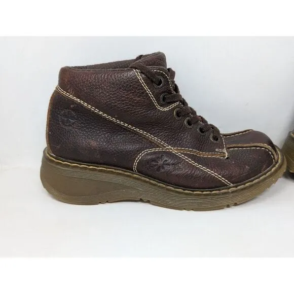 Vintage Y2K Dr Martens‎ Claudia Ankle Boots Brown Leather Chunky Women's Size 7
