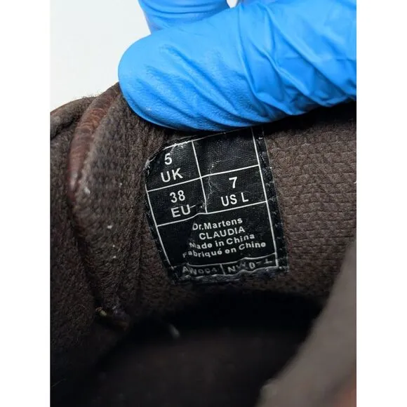 Vintage Y2K Dr Martens‎ Claudia Ankle Boots Brown Leather Chunky Women's Size 7