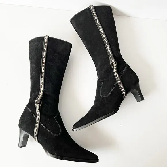 Vintage y2k Mid Calf Pointed Toe Boots Size 6 US