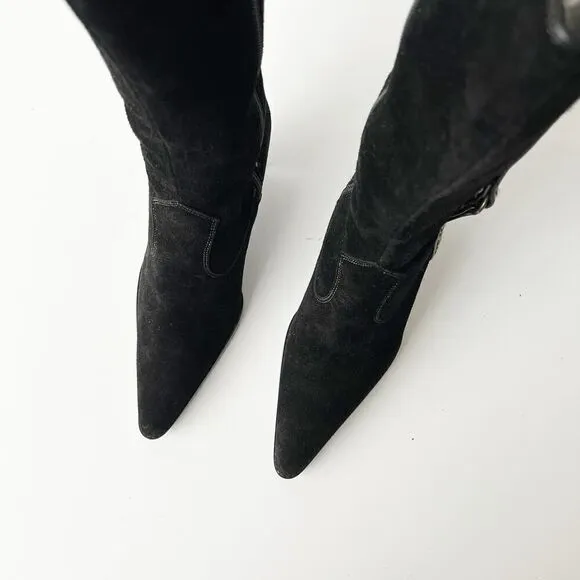 Vintage y2k Mid Calf Pointed Toe Boots Size 6 US