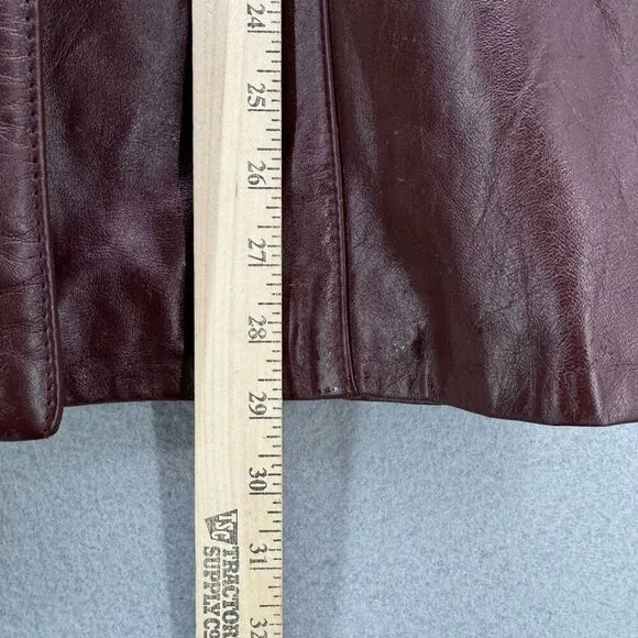 Vintage Y2K The Tannery Genuine Leather Belted Blazer Jacket size 11/12