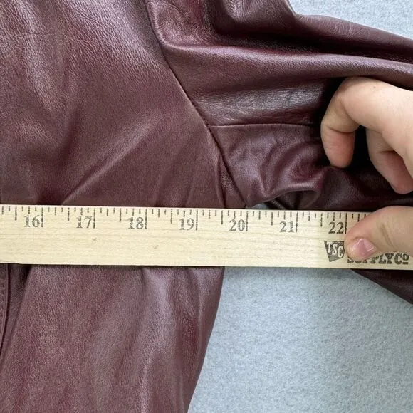 Vintage Y2K The Tannery Genuine Leather Belted Blazer Jacket size 11/12