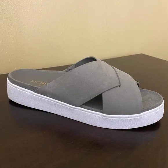 Vionic Splendid Lou Criss Cross Nubuck Slide Sandals