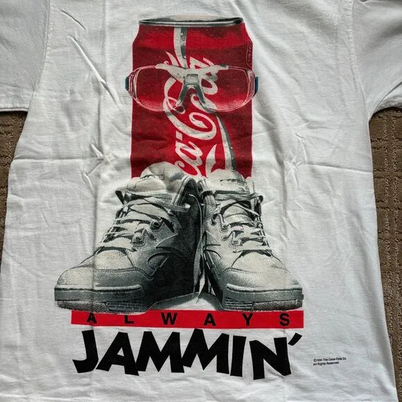 Vtg Coke Coca Cola Always Jammin' Large T Shirt Short Sleeve USA Single Stitch