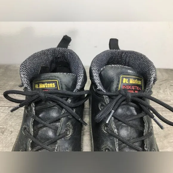 Vtg Dr. Martens Industrial Womens Doc Chunky Leather Steel Toe Boots UK 6 US 8