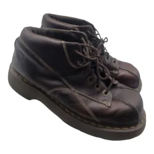 Vtg Dr Martens Shoe Women 11 Brown Chunky Daisy Floral leather boots Y2K 12281