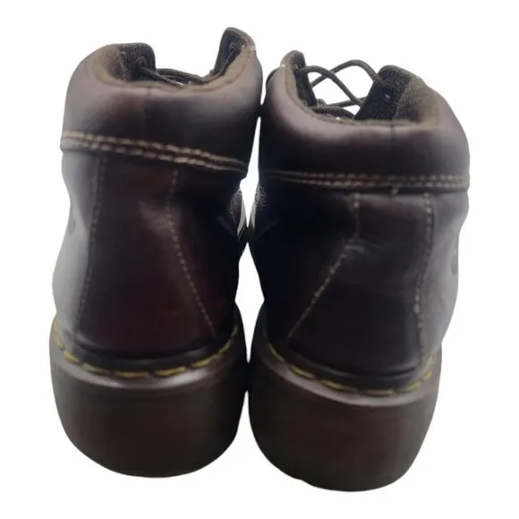 Vtg Dr Martens Shoe Women 11 Brown Chunky Daisy Floral leather boots Y2K 12281