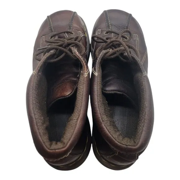 Vtg Dr Martens Shoe Women 11 Brown Chunky Daisy Floral leather boots Y2K 12281