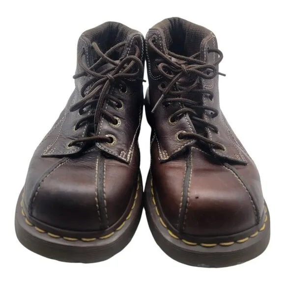 Vtg Dr Martens Shoe Women 11 Brown Chunky Daisy Floral leather boots Y2K 12281