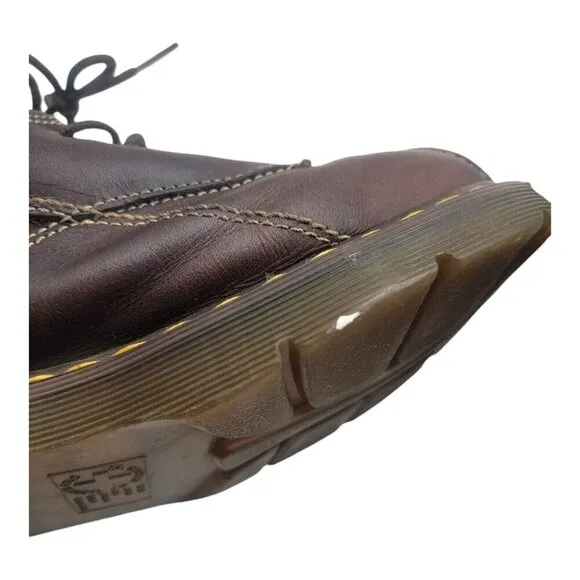 Vtg Dr Martens Shoe Women 11 Brown Chunky Daisy Floral leather boots Y2K 12281