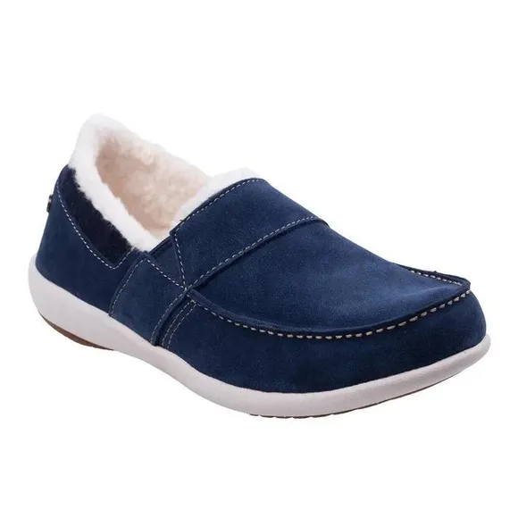 Waco Spenco girl's Wool Collared Fiesta Cozy Peacoat Slip On Loafers Size 7