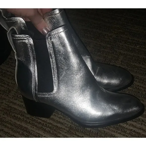 Walker Chelsea Boot Rag &amp; Bone silver metallic spring western ankle classic