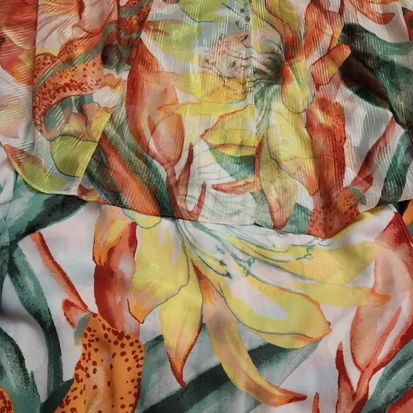 WHBM Drama Maxi Skirt Jungle Floral Print Size 14 NWT