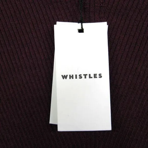 WHISTLES MERINO WOOL ROLL NECK KNIT BURGUNDY SWEATER SZ 4