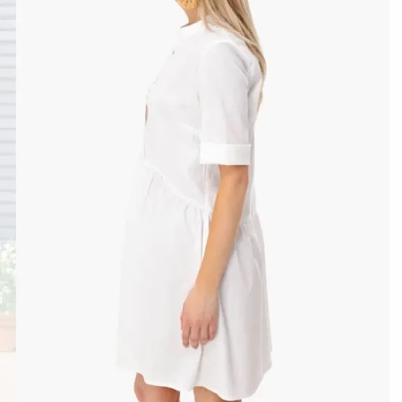 White Royal Shirt DressTUCKERNUCK
