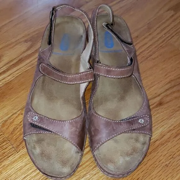Wolky brown leather slingback Sandals