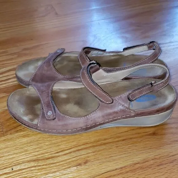 Wolky brown leather slingback Sandals