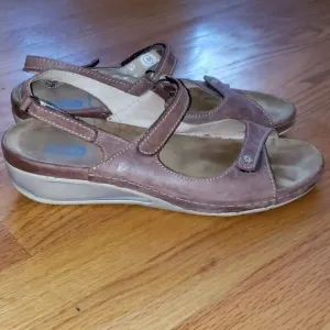 Wolky brown leather slingback Sandals