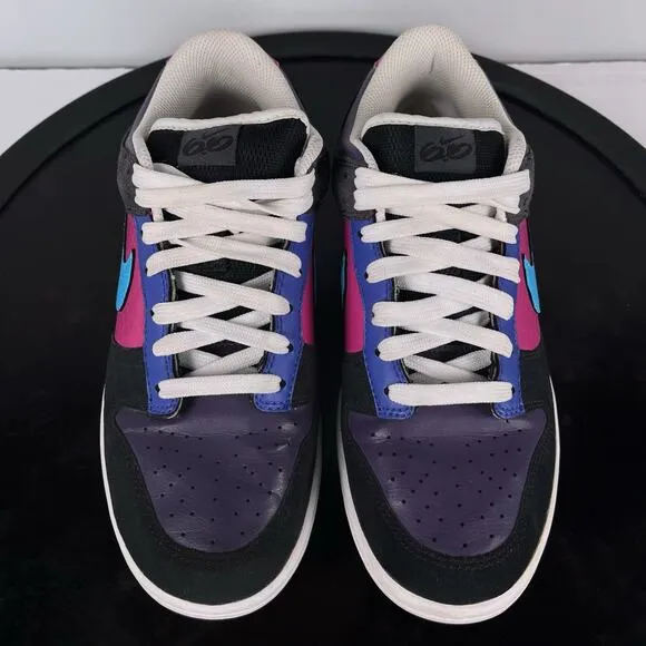 Womens 9.5 Nike Dunk Low 6.0 Sneakers Black Pink Shoes 314141 041 SB Y2K Vintage