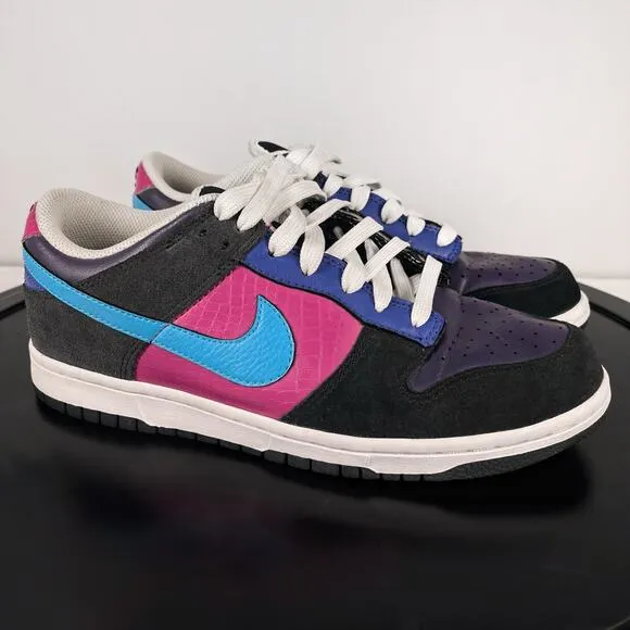 Womens 9.5 Nike Dunk Low 6.0 Sneakers Black Pink Shoes 314141 041 SB Y2K Vintage