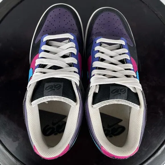 Womens 9.5 Nike Dunk Low 6.0 Sneakers Black Pink Shoes 314141 041 SB Y2K Vintage