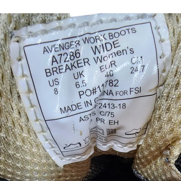 Women's Avenger Breaker Mid Composite Toe Waterproof Work Boots Size 8