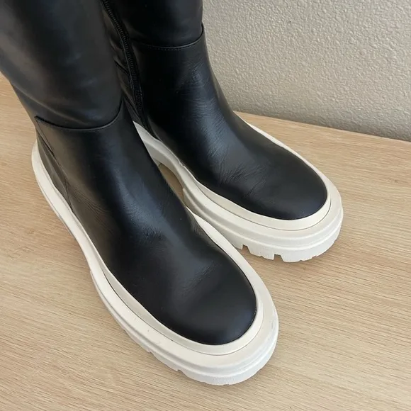 Women's Black Arlene Boots Chunky Lug Sole Size EU 38/US7.5