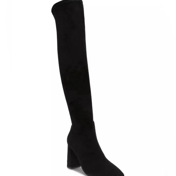 Women’s Black Pointed Toe Eileene Wild Pair Over the knee Block Heel Boots